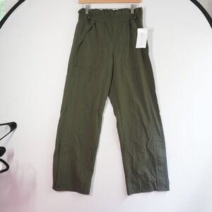 Athleta Trekkie Parachute Pants Olive Green Womens Size 6 Wide Leg‎ New Gorpcore